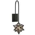9 W Moravian Star Clear Seeded Curved Arm Wall Sconce