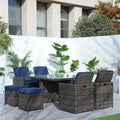 9 Piece Outdoor Dining Table Set With Cushions By Moda Furnishings