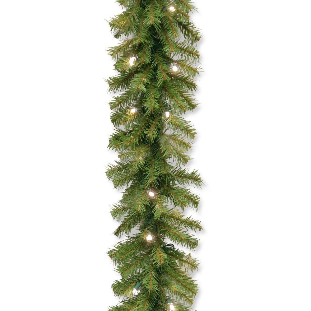 9 X 10 Norwood Fir Garland With 50 Battery Operated Soft White Led Lights