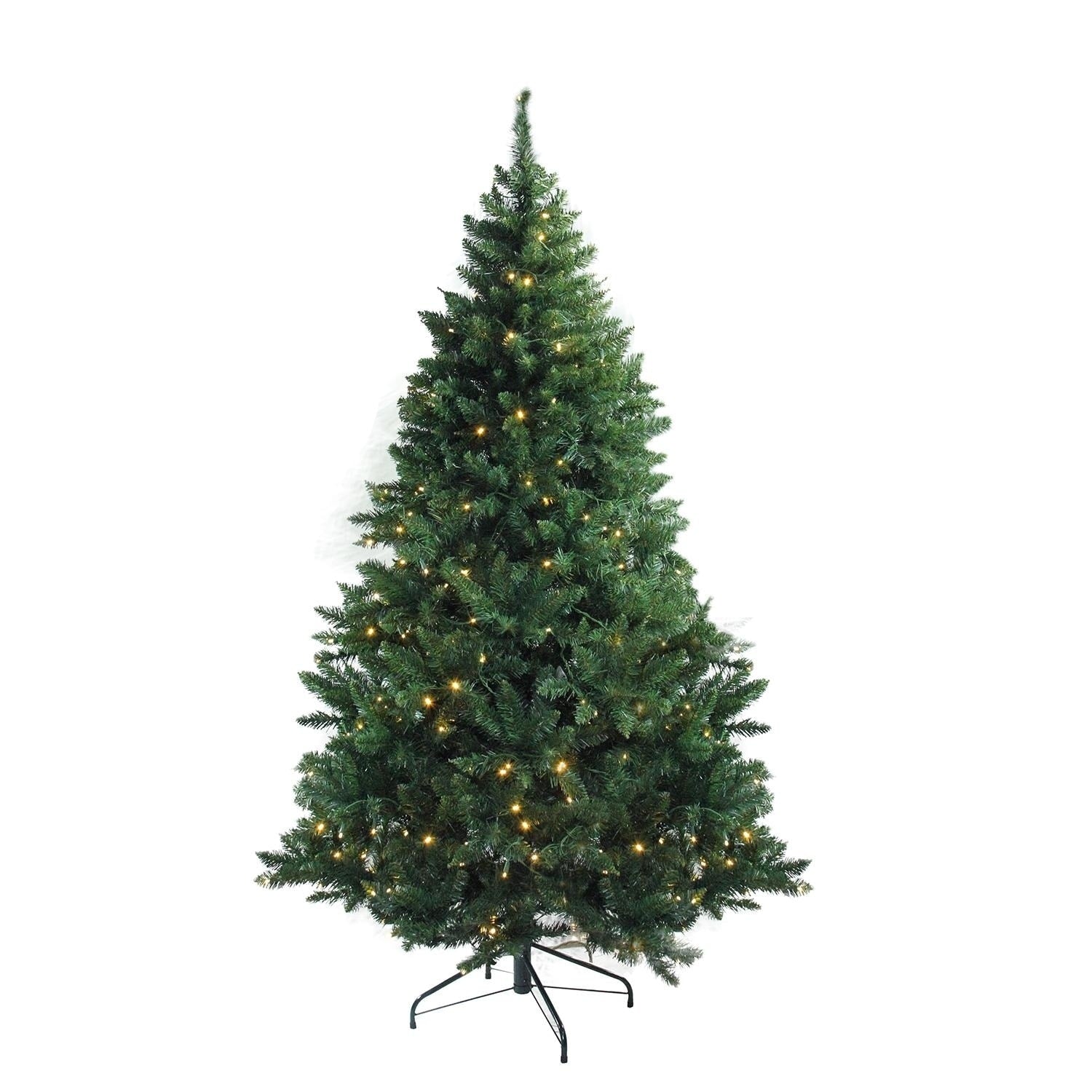 Pre Lit Buffalo Fir Green Plastic 9.5 Medium Artificial Christmas Tree With Warm White Led Lights