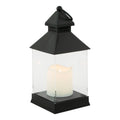 9.5 Black Candle Lantern With Flameless Led Candle