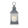9.5 Dark Grey Candle Lantern With Flameless Led Candle