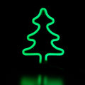 9.5 Green Led Lighted Neon Style Christmas Tree Window Silhouette Sign