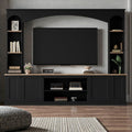 91 Arched Entertainment Center With Bookshelves Farmhouse Tv Stand For Tvs Up To 70 Media Console