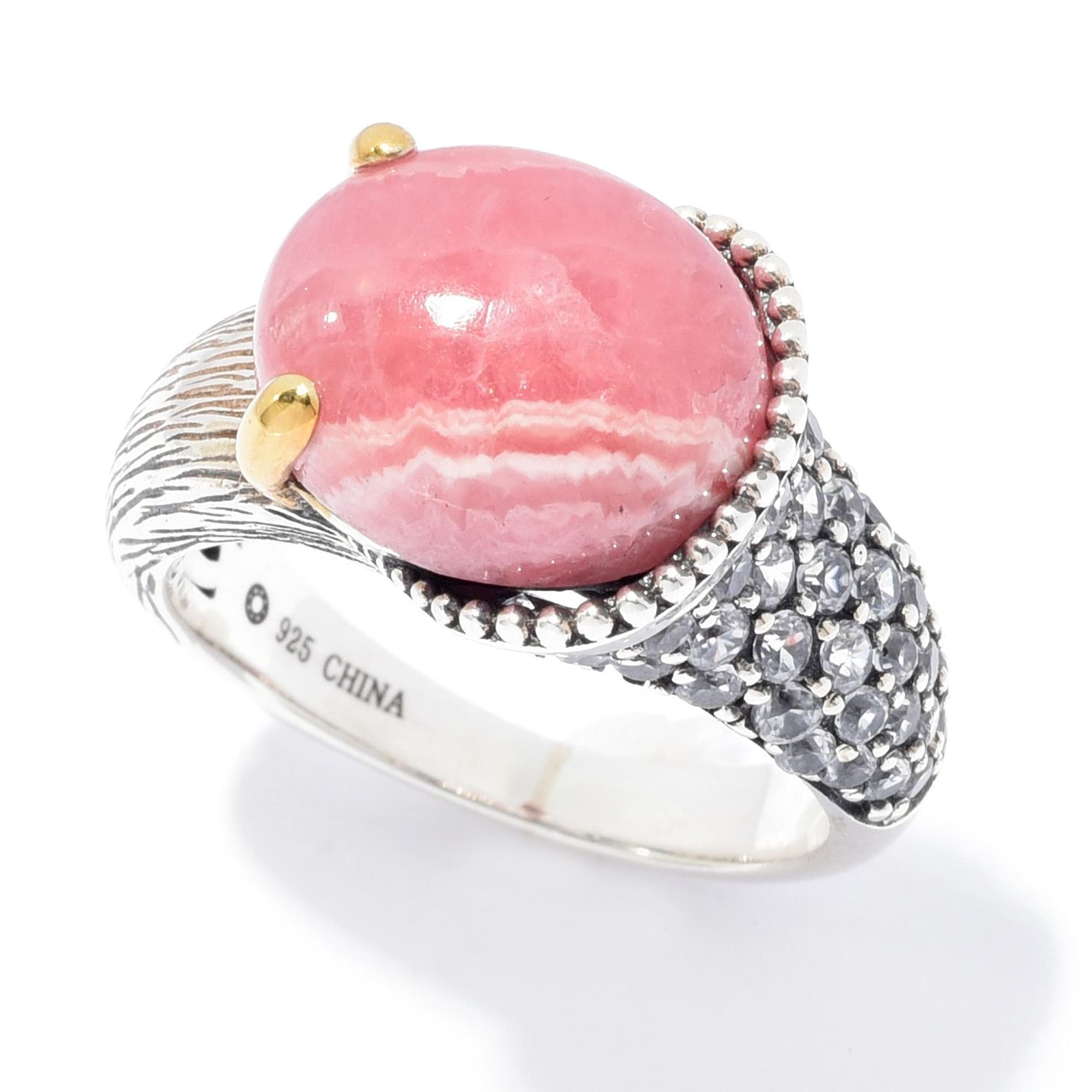 925 Sterling Silver London Blue Topaz Rainbow Moonstone Ring