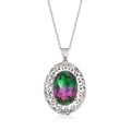 925 Sterling Silver Multi Tourmaline Doublet Pendant