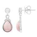 925 Sterling Silver Pink Opal Drop Earrings