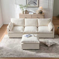 93.31 Modern L Shaped Sectional Sofa With Movable Ottoman