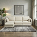 93 L Shaped Modular Sofa 3 Seater Sectional Couch With Storage Armrest Cushion And Ottoman For Living Room