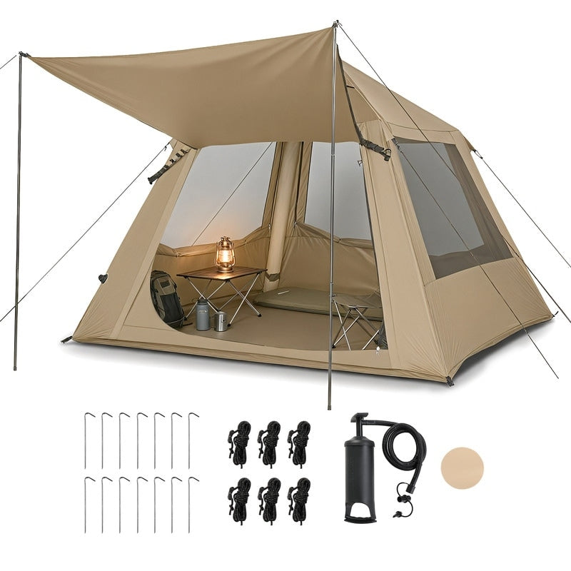 94.5 X 66.9 In Inflatable Camping Tent 2 4 Person Capacity Uv Resistant And Waterproof
