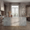 94.5 Extra Large Kitchen Island With Storage Stone Look Counter Height Island Fully Assembled Modern Kitchen Furniture