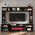 95.5 Wall Unit Entertainment Center With Electric Fireplace Bookshelves Tv Stand For Tvs Up To 80
