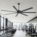 96 Inch Large Industrial Ceiling Fan With Remote Quiet Dc Motor 6 Speed Black Ceiling Fan For Large Rooms 96 Inch