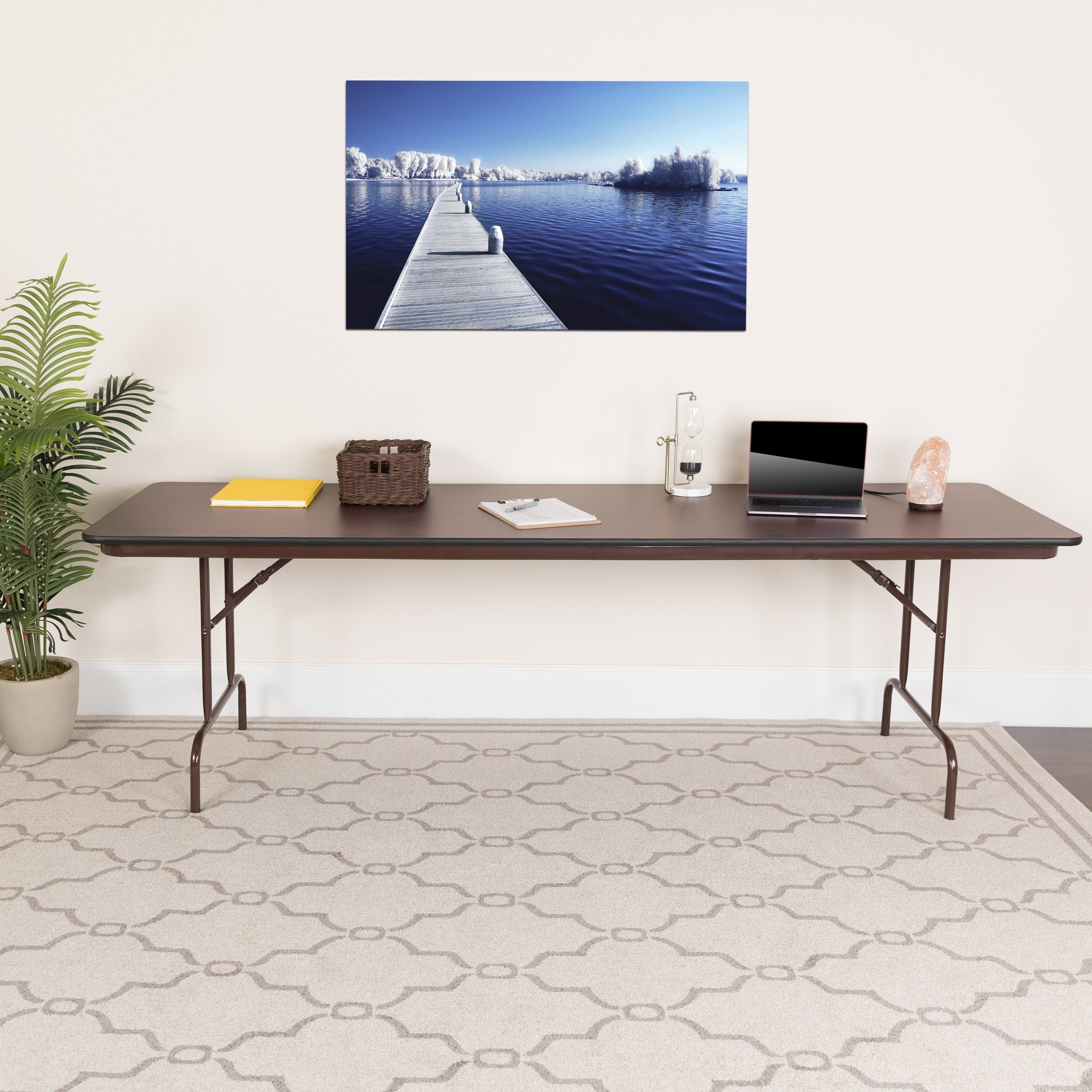 96 Inch Rectangular High Pressure Laminate Folding Banquet Table