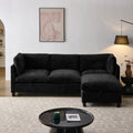 96.5 L Shaped Chenille Sectional Sofa With Storage And Movable Ottoman