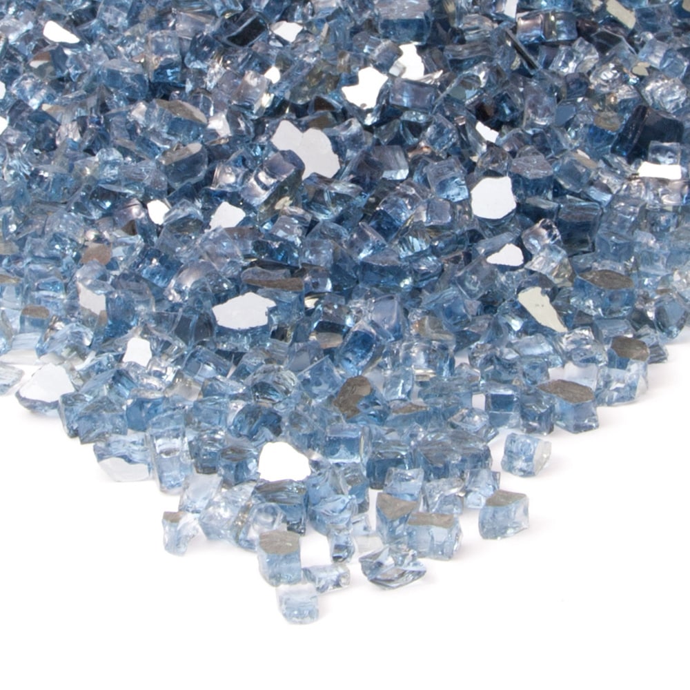 Reflective Blue Colored Fire Glass By Real Flame