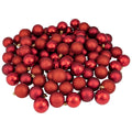 96Ct Red Hot 4 Finish Shatterproof Christmas Ball Ornaments 1.5 40Mm