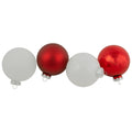 96Ct Red Silver And White Shiny And Matte Glass Ball Christmas Ornaments 2.5 3.25