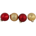 96Ct Red Green And Gold Shiny And Matte Glass Ball Christmas Ornaments 2.5 3.25