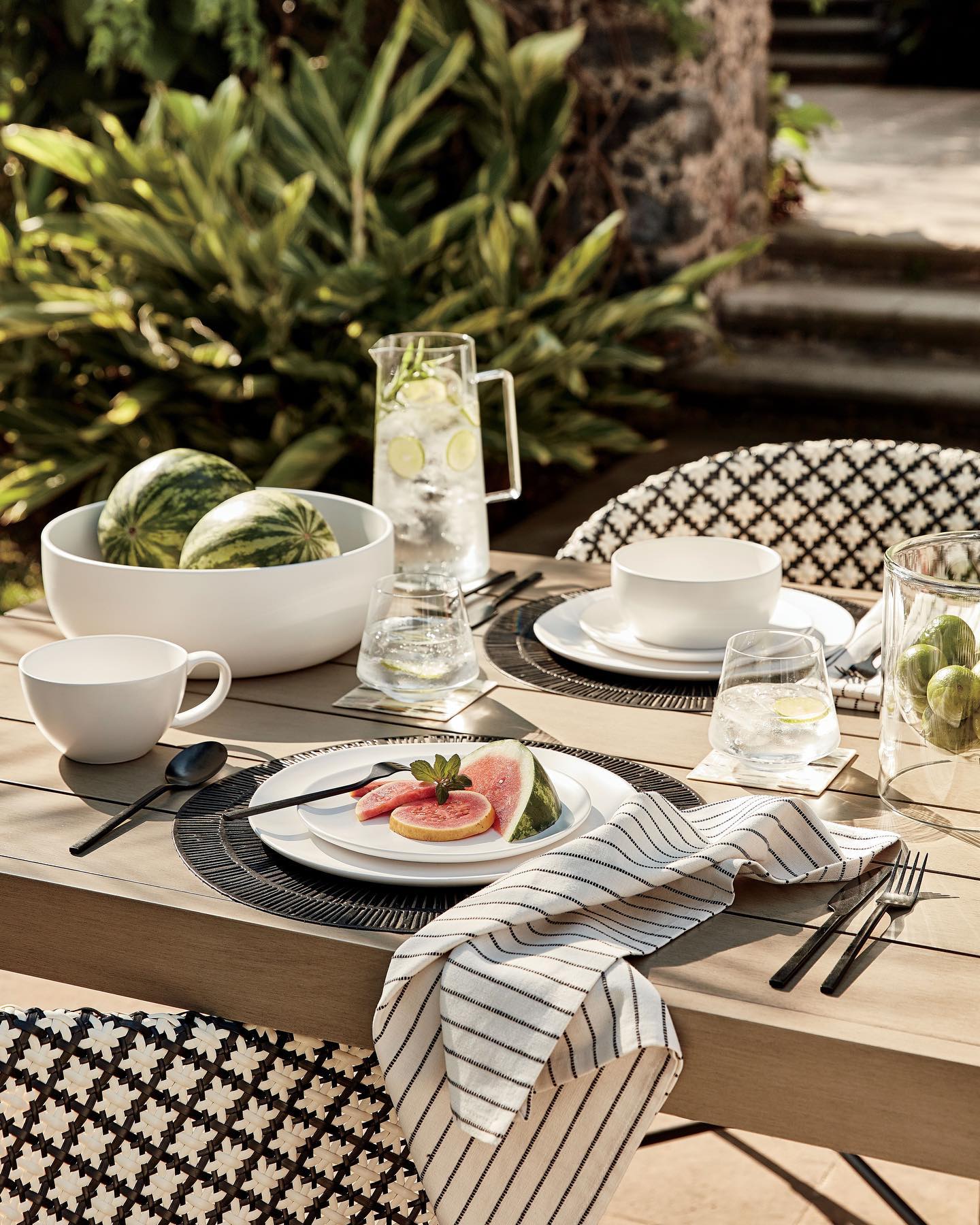 Brava Outdoor Dining-Lounge Wicker Armchair Set of 4