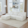 98 L Shaped Corduroy Sectional Sofa With Pillows No Assembly Required