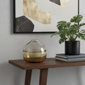 9 Clear And Brown Ombre Glass Round Table Vase 8.70
