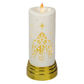 9 Gold And White Nativity Scene Flameless Candle