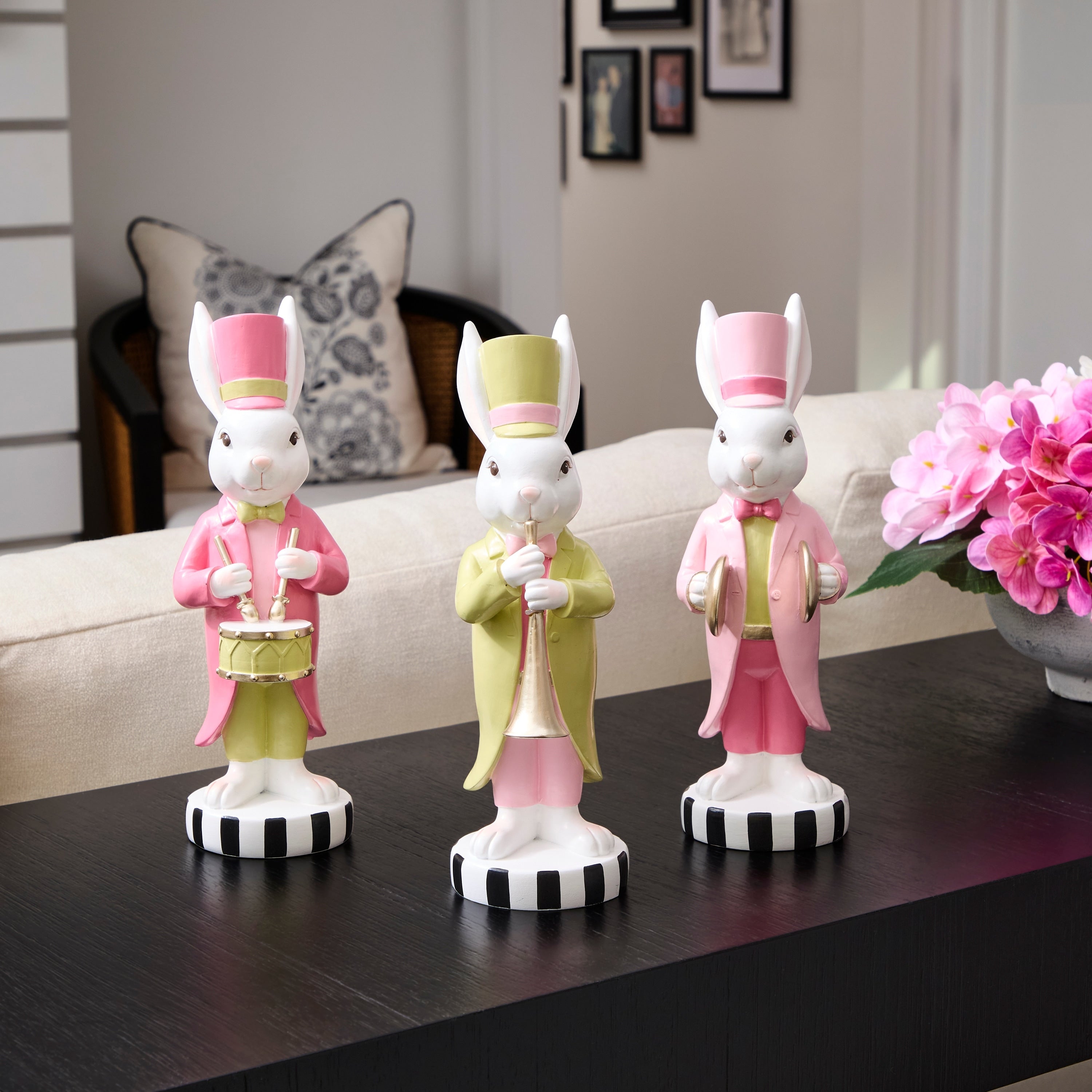 9 Resin Garden Bunny Band Set Of 3