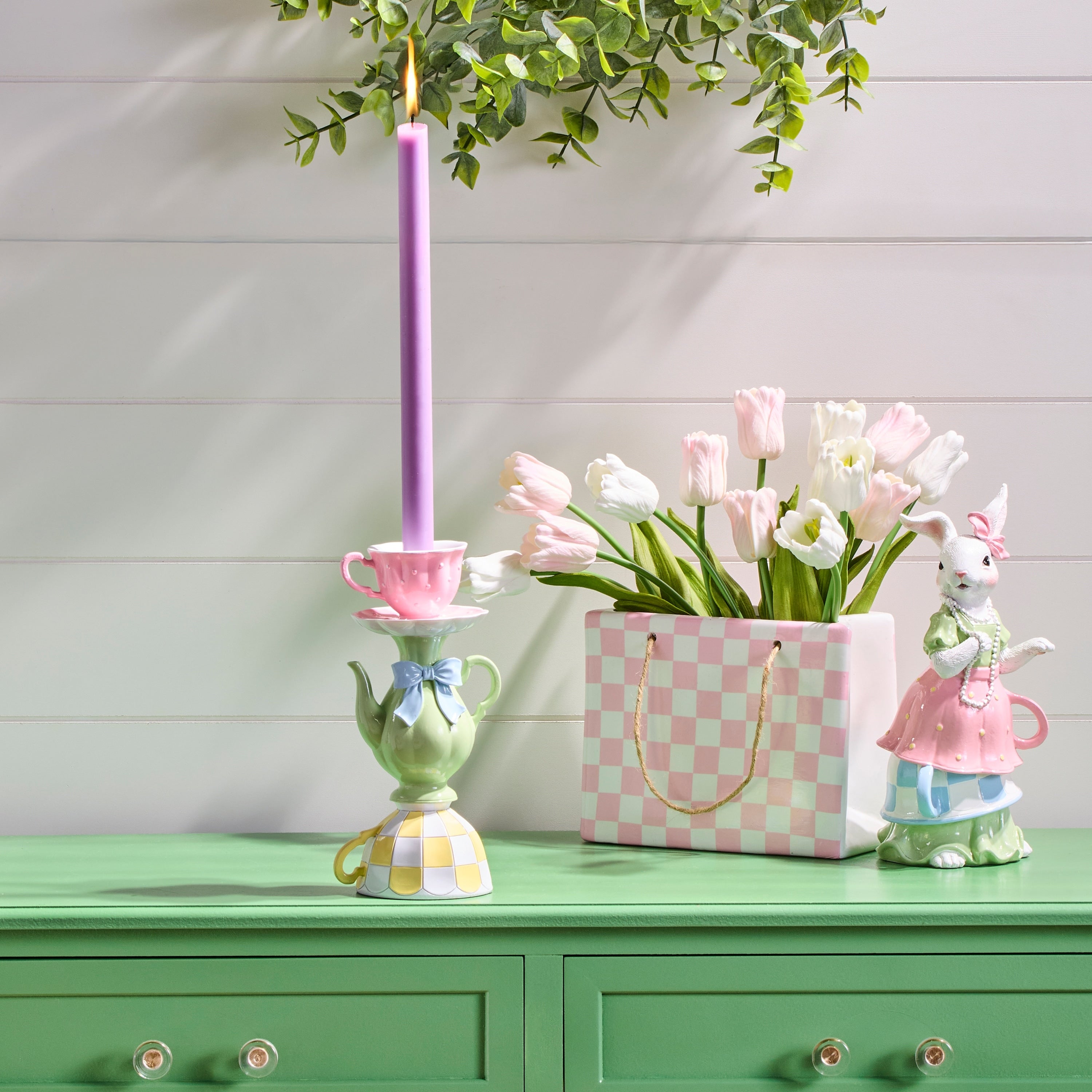 9 Resin Teapot And Cup Candle Holder