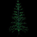 9 Green Lighted Christmas Cascade Twig Tree Outdoor Decoration Green Lights