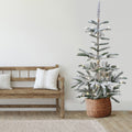 9 Pre Lit Noble Fir Flocked Artificial Christmas Tree Warm Clear Led Lights
