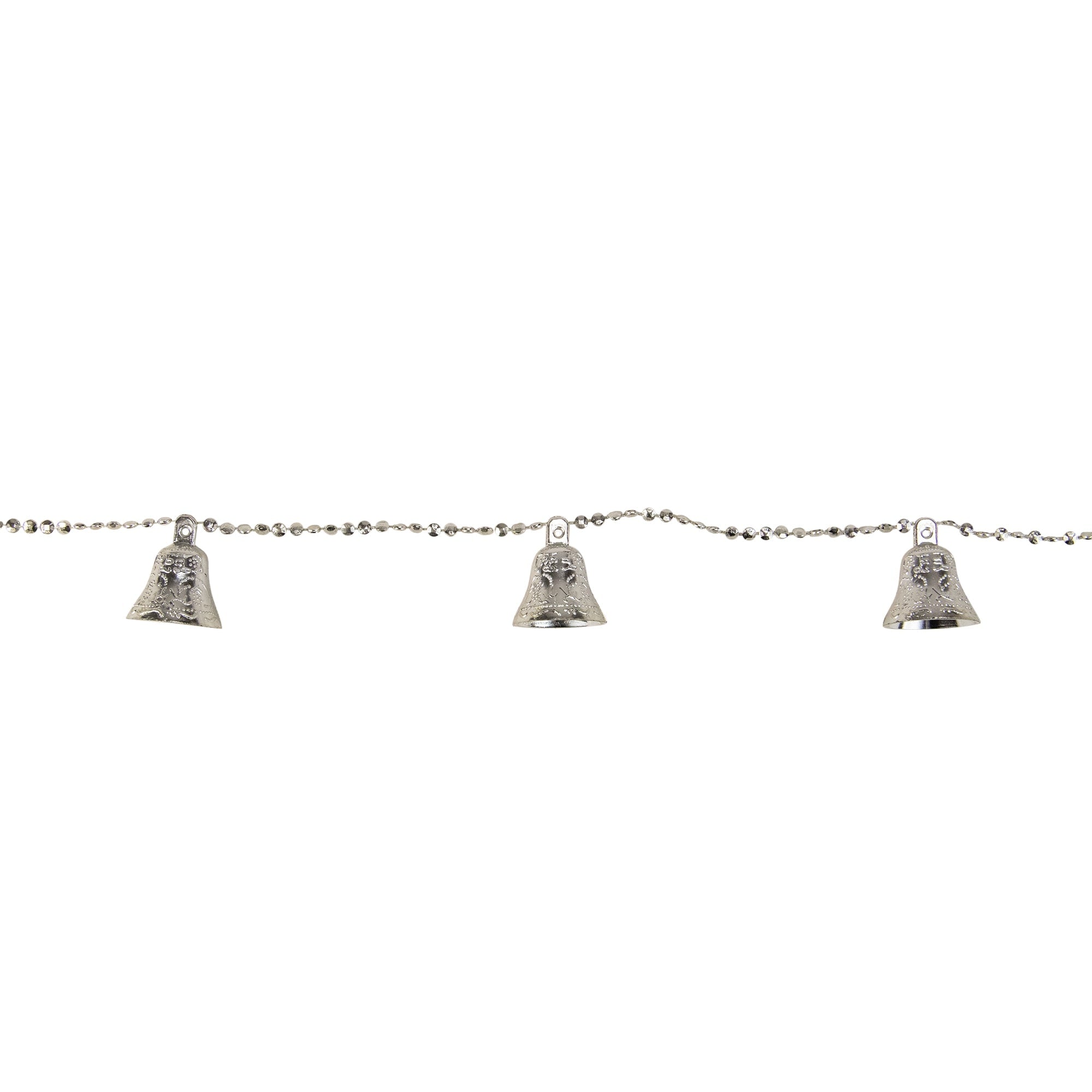 9 Jingle Bell Beaded Christmas Garland Silver N A