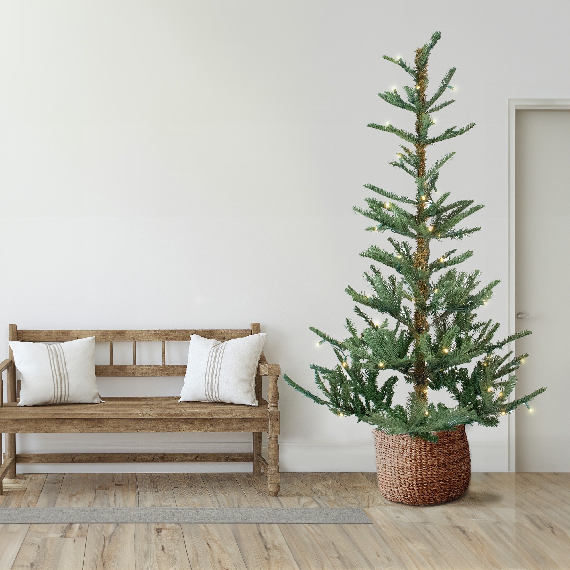 9 Pre Lit Layered Noble Fir Artificial Christmas Tree Warm Clear Led Lights