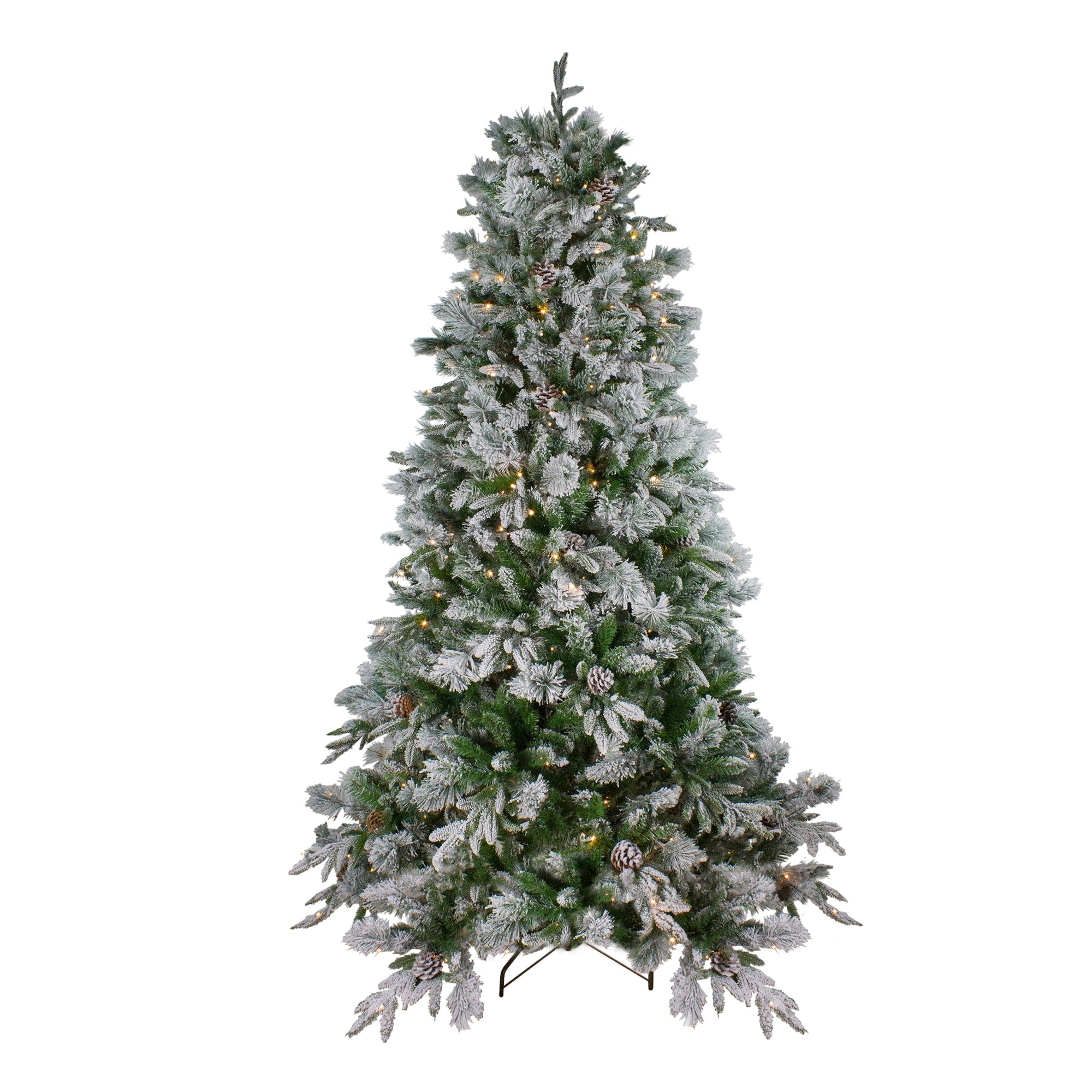 9 Pre Lit Led Flocked Mixed Colorado Pine Artificial Christmas Tree Clear Lights