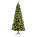 9 Wisconsin Slim Snow Tip Pine Christmas Tree With 800 Clear Lights Green