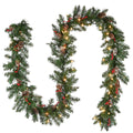 9 X 10 Glittery Mountain Spruce Garland 50 Clear Lights