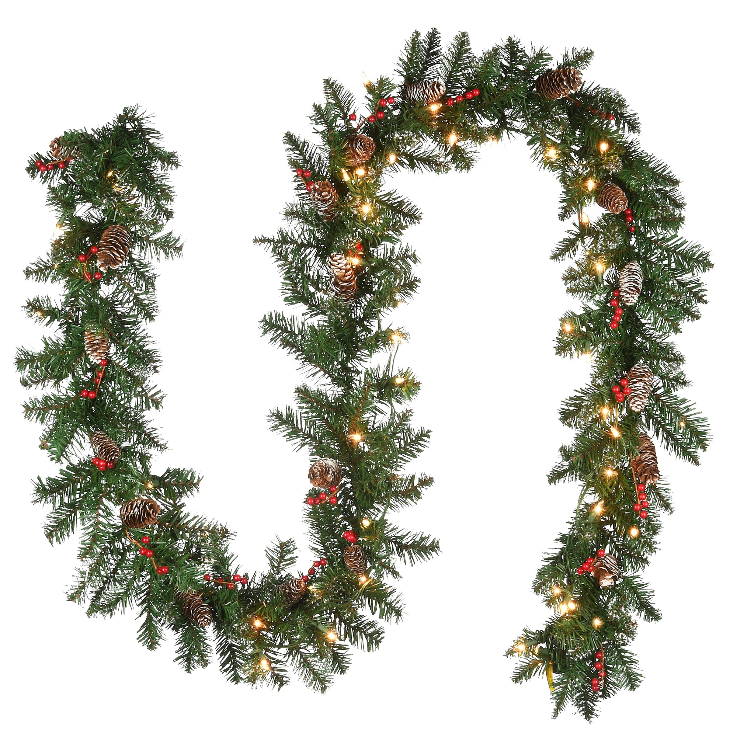 9 X 10 Glittery Mountain Spruce Garland 50 Clear Lights