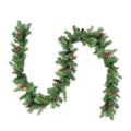 9 X 10 Noble Fir With Red Berries And Pine Cones Artificial Christmas Garland Unlit