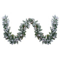 9 X 10 Pre Lit Flocked Pine Artificial Christmas Garland Multi Lights Green