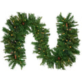 9 X 16 Pre Lit Dakota Red Pine Artificial Christmas Garland Warm White Led Lights Green