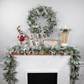 9 X 14 Pre Lit Led Flocked Rose Mary Emerald Angel Pine Artificial Christmas Garland Clear Lights Green N A