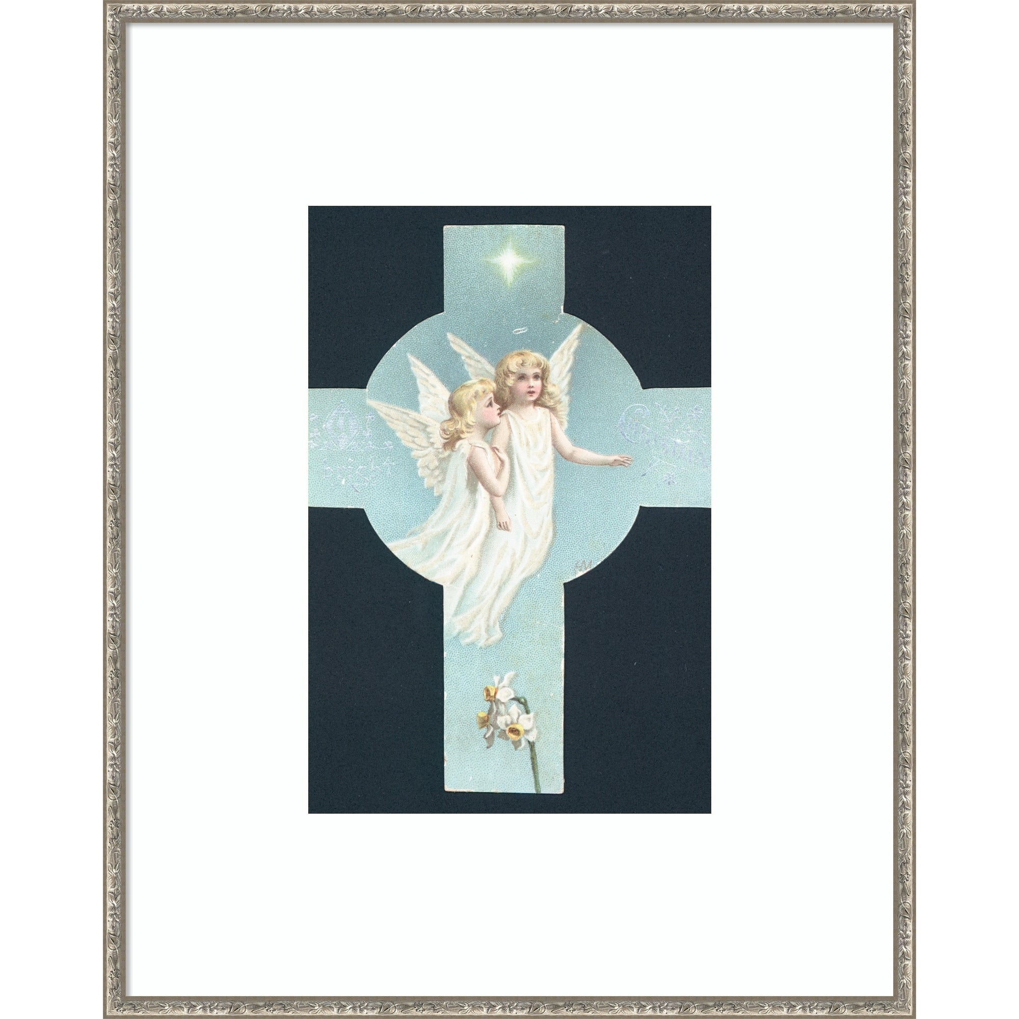 A Bright Christmas Card By English School Wood Framed Wall Art Print