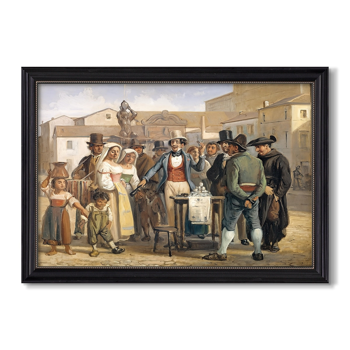 A Charlatan Selling C 1840 1849 Wilhelm Marstrand Custom Framed Canvas
