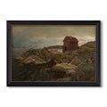 A Fishermans Home Lillesand 1858 Hans Gude Custom Framed Canvas