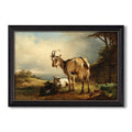 A Goat With Two Kids C Mid 19Th Century Friedrich Gauermann Custom Framed C