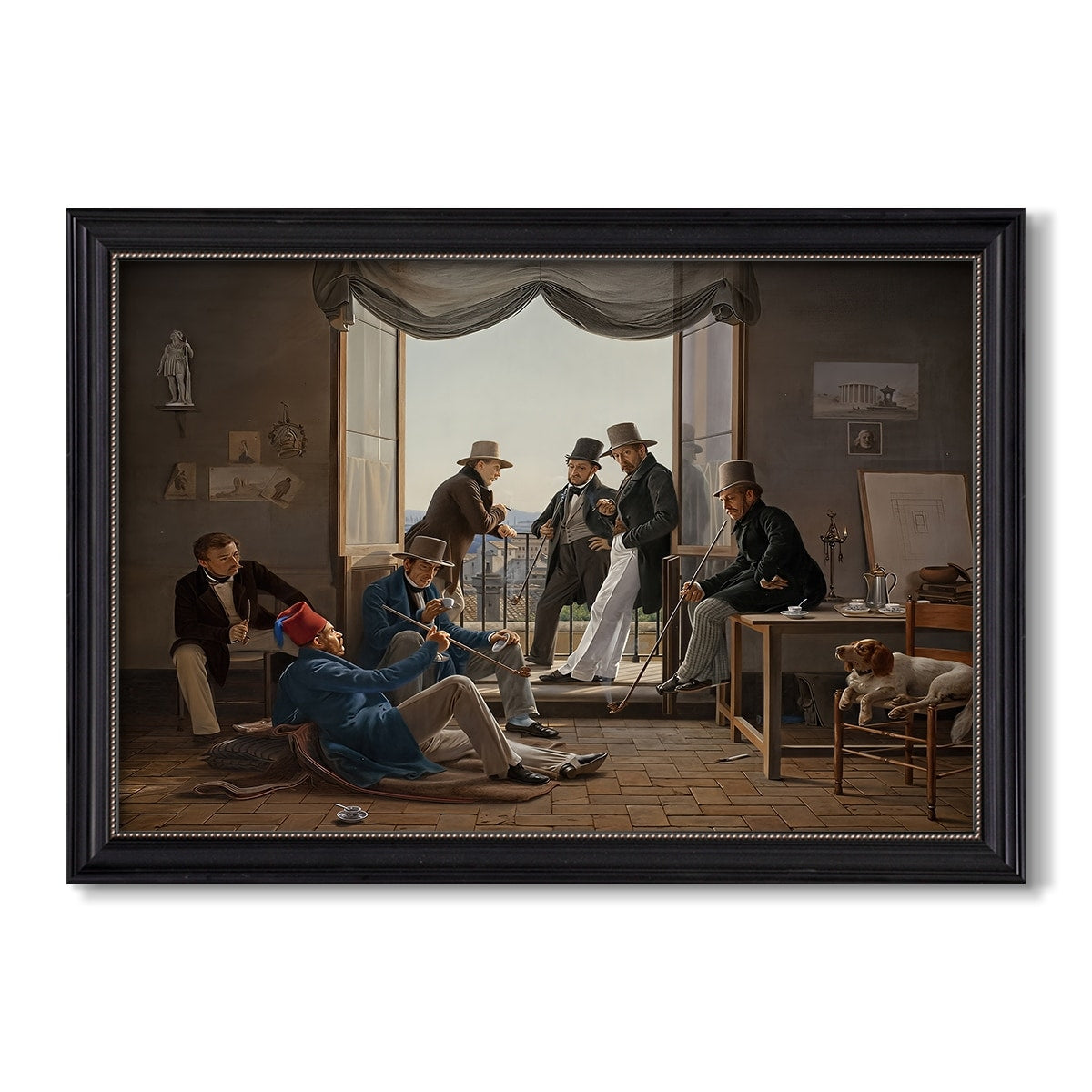 A Group Of Danish Artists In 1837 Constantin Hansen Custom Framed Canvas