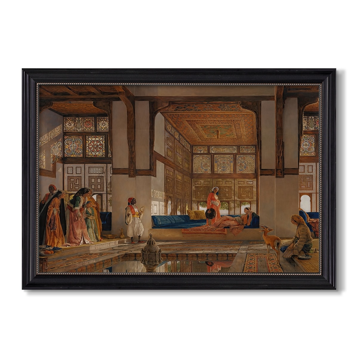 A Lady Receiving Visitors 1873 John Frederick Lewis Custom Framed Canvas