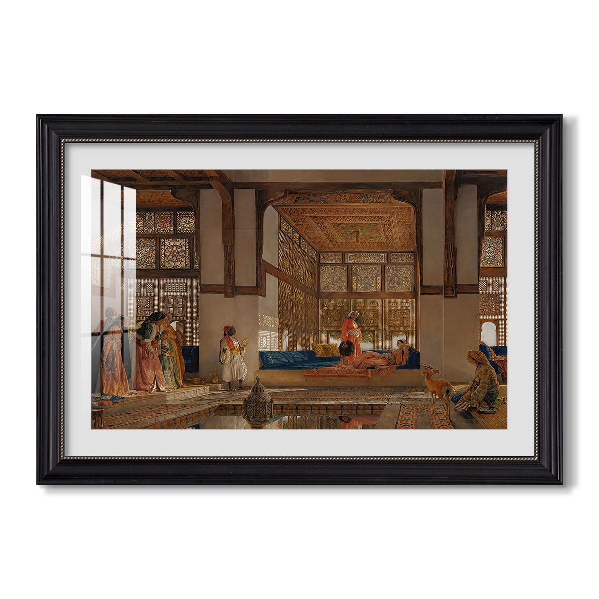 A Lady Receiving Visitors 1873 John Frederick Lewis Custom Framed Print