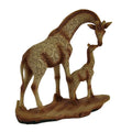 A Mothers Love Giraffe And Calf Wood Finish Statue 7 X 6.5 X 2.25 Inches
