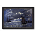 A Seascape Shipping By Moonlight 1864 Claude Monet Custom Framed Canvas